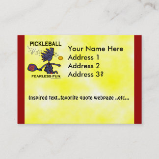 Tarjeta De Visita Diversión audaz de Pickleball
