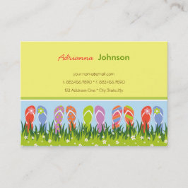 Tarjeta De Visita Diversión colorida de los flips-flopes del verano