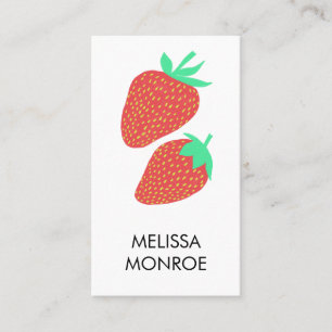 Tarjeta De Visita DIVERSIÓN FRUTA: fresas ilustradas