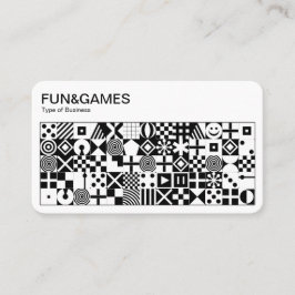 Tarjeta De Visita Diversión y juegos - Blanco sobre negro