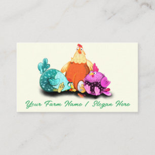 Tarjeta de Visita Divertida de Gallina Feliz con t