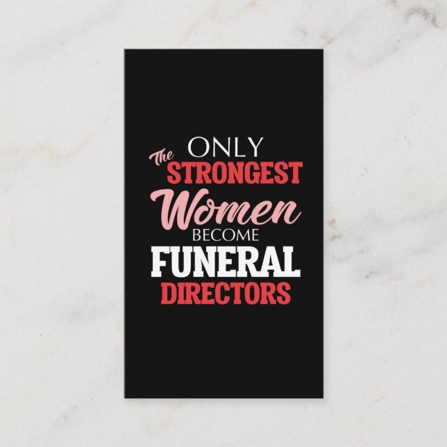 Tarjeta De Visita Divertida directora funeraria mujer morticista mam (Anverso)