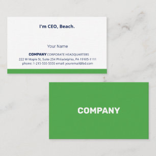 Tarjeta De Visita Divertida parodia personalizada "Soy CEO, Playa"