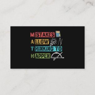 Tarjeta De Visita Divertidas matemáticas. Los Errores Permiten Que 