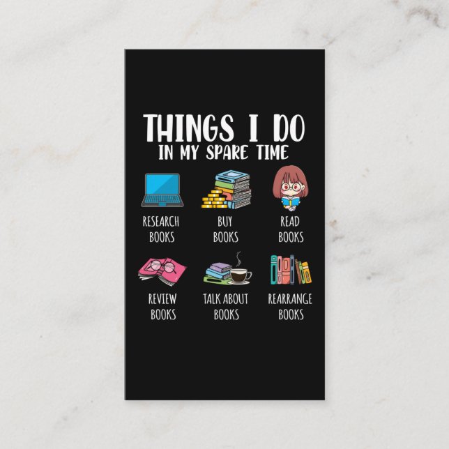 Tarjeta De Visita Divertido autor del libro Novel Leading Book Lover (Anverso)