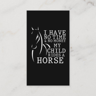 Tarjeta De Visita Divertido caballo cita a madre con hijo en bicicle