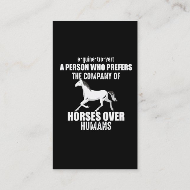 Tarjeta De Visita Divertido caballo que dice regalo para el Chica am (Anverso)