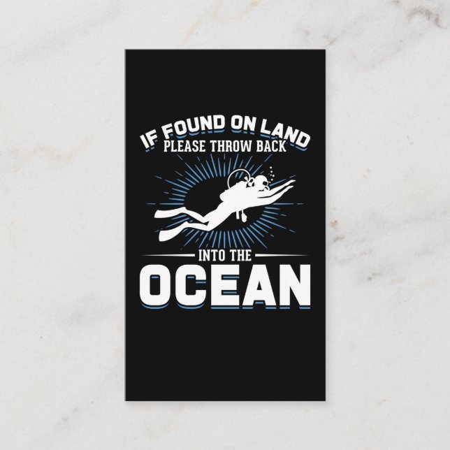 Tarjeta De Visita Divertido Chiste de buceo Scuba Buceo (Anverso)