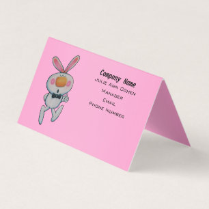 Tarjeta De Visita Divertido Conejo Conejo Conejo Blanco Thumbup Rótu