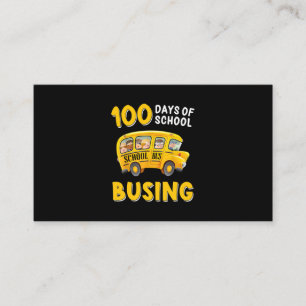 Tarjeta De Visita Divertido Día 100 De La Camisa Escolar 100 Días 