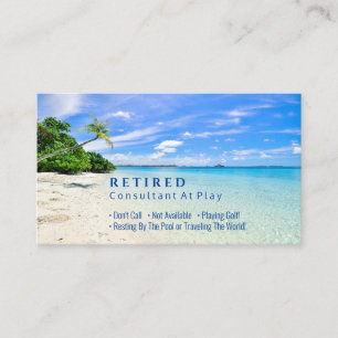 Tarjeta De Visita Divertido Jubilado, Ocupación de broma de playa/pa