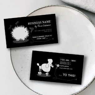 Tarjeta De Visita Divertido Mascota Grooming Personalizado blanco ne