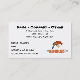 Tarjeta De Visita Divertido Me Encantan Los Loros
