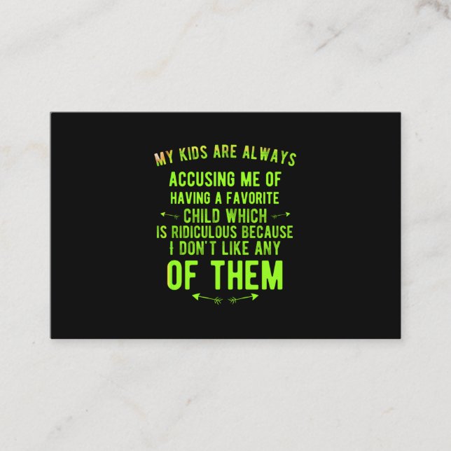 Tarjeta De Visita Divertido niño ridículo (Anverso)