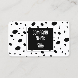 Tarjeta De Visita divertido patrón de puntos moderno y chic en negro