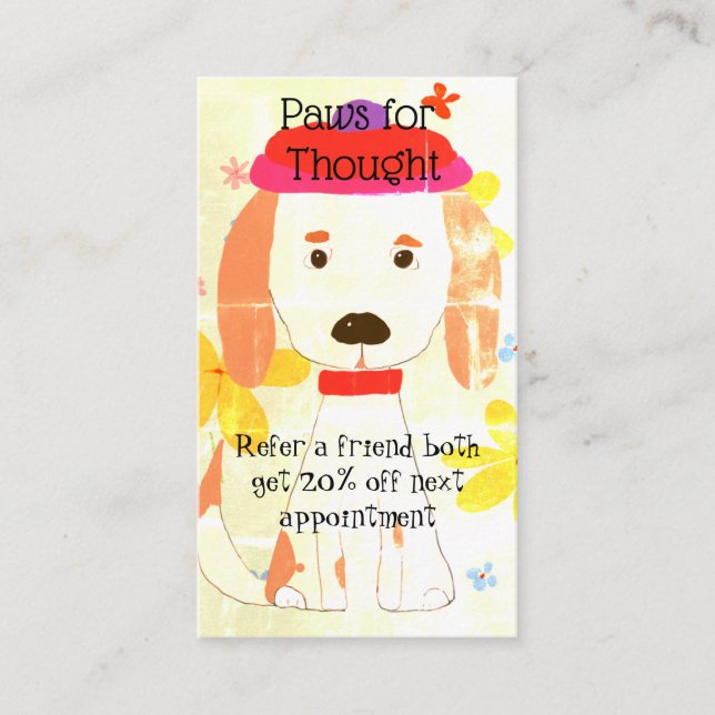 Tarjeta De Visita Divertido perro español paseando por la remisión d (Anverso)