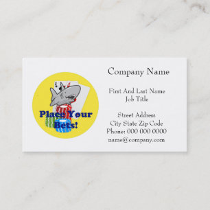 Tarjeta De Visita Divertido Personalizado de apuestas de tiburones c