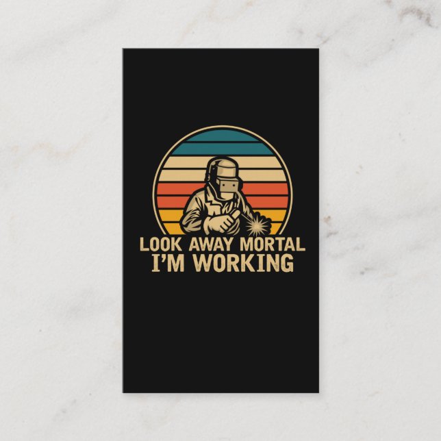 Tarjeta De Visita Divertido que dice para papá soldador de metal (Anverso)