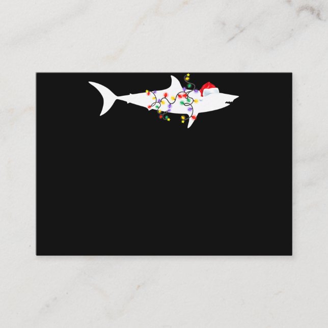 Tarjeta De Visita Divertidos Navidades de tiburón iluminan regalo de (Anverso)