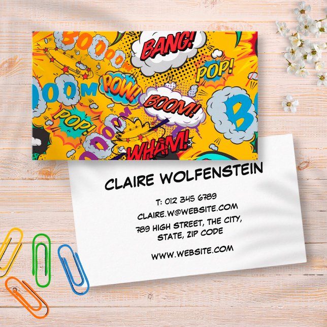 Tarjeta De Visita Divertidos Saludos de Cómics Modernos (Subido por el creador)