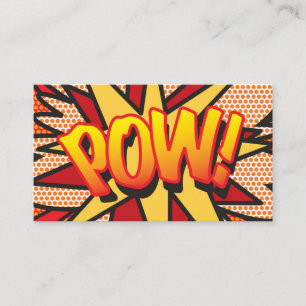 Tarjeta De Visita Diviértete con tipografía moderna de cómic POW