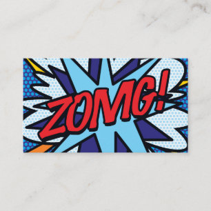 Tarjeta De Visita Diviértete Retro Cómic ZOMG!