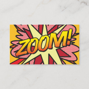 Tarjeta De Visita Diviértete Tipográfico Moderno Libro Cómic ZOOM