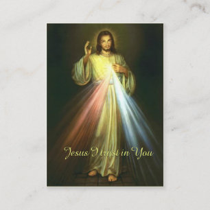 Tarjeta De Visita Divina Misericordia de Jesús Chaplet Oración Relig