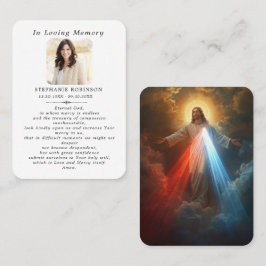 Tarjeta De Visita Divine Mercy Catholic Jesus Funeral Prayer Card