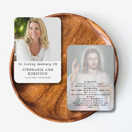 Tarjeta De Visita Divine Mercy Catholic Jesus Funeral Prayer Card