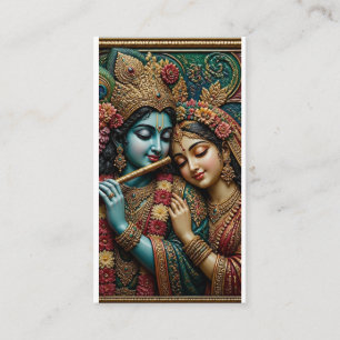 Tarjeta De Visita Divino Krishna y Radha Arte mural tradicional