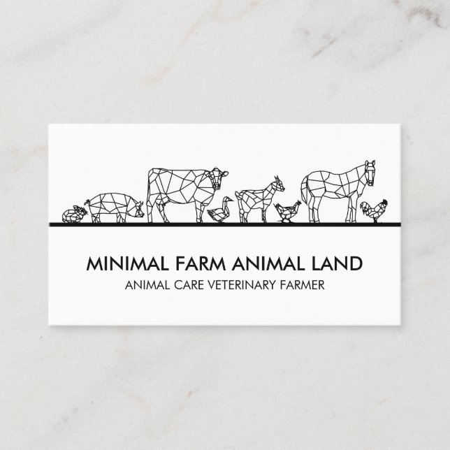 Tarjeta De Visita DIY Chicken Duck Cow Cerdo Family Farm (Anverso)