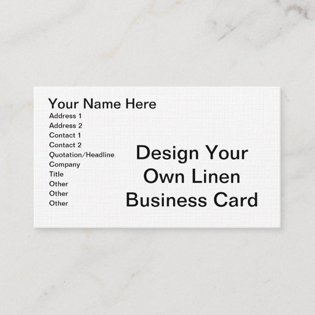 Tarjeta De Visita DIY - Diseñe su propio lino (Anverso)