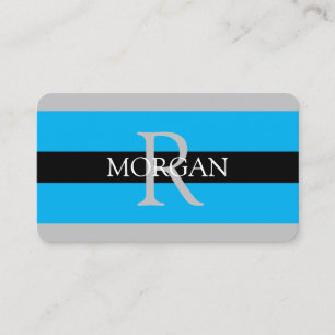 Tarjeta De Visita DIY Monograma Información de nombres Black Gray Sk