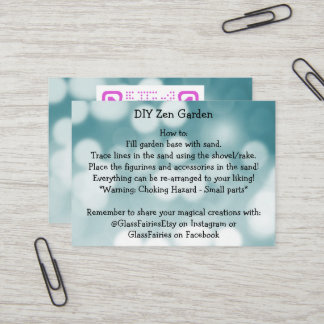 Tarjeta De Visita DIY Zen Garden GlassFairies