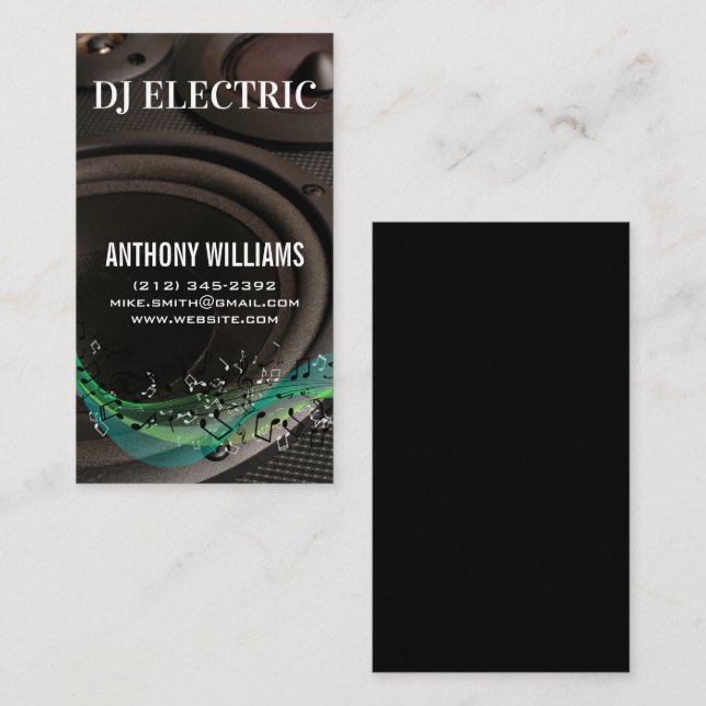 Tarjeta De Visita DJ | Altavoces | Ingeniero de sonido (Anverso / Reverso)