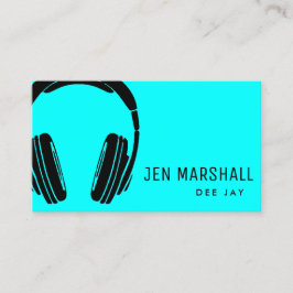 Tarjeta De Visita dj azul neón