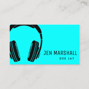 Tarjeta De Visita dj azul neón