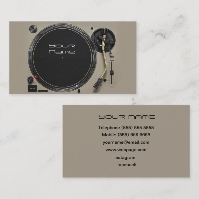 Tarjeta De Visita DJ  Business Card (Anverso / Reverso)