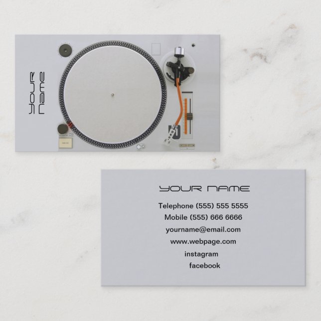 Tarjeta De Visita DJ  Business Card (Anverso / Reverso)