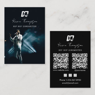 Tarjeta De Visita DJ Cantante Compositor Música 2 Código QR Profesio