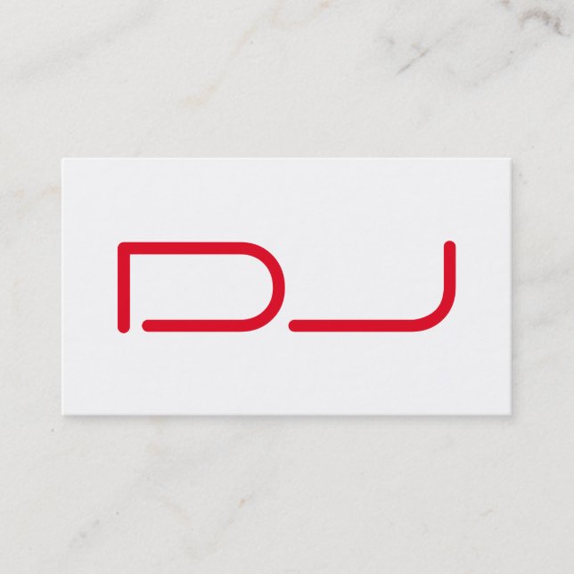 Tarjeta De Visita DJ contemporáneo de estilo blanco rojo (Anverso)