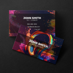 Tarjeta De Visita DJ creativo Firmante Compositor Música DJs Karaoke