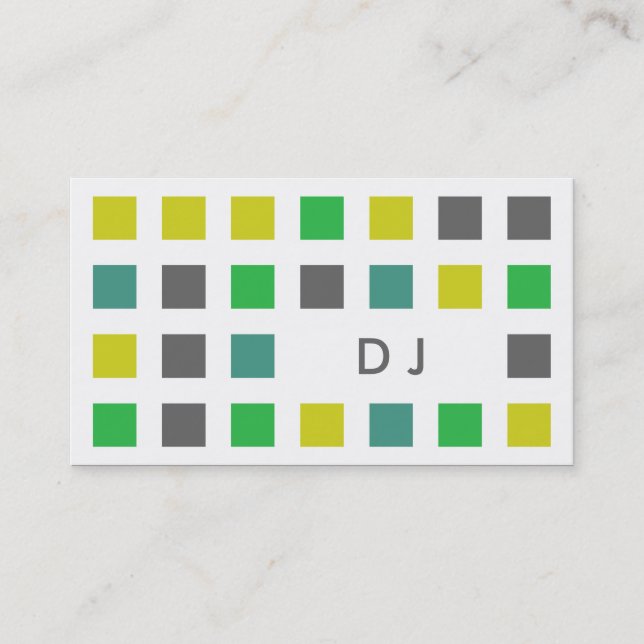 Tarjeta De Visita DJ (cuadrados mod) (Anverso)
