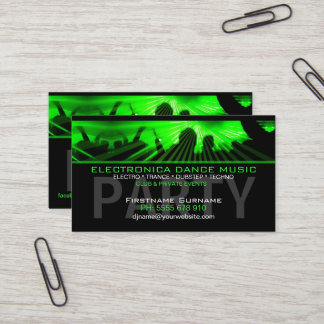 Tarjeta De Visita DJ Dance Rave Lasers Club Business Card