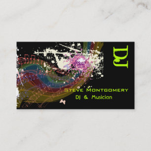 Tarjeta De Visita Dj de estilo retro y músico
