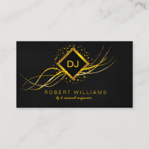 Tarjeta De Visita DJ Deejay Profesional Gold Faux Music Teacher