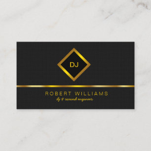 Tarjeta De Visita DJ Deejay Profesional Gold Faux Music Teacher