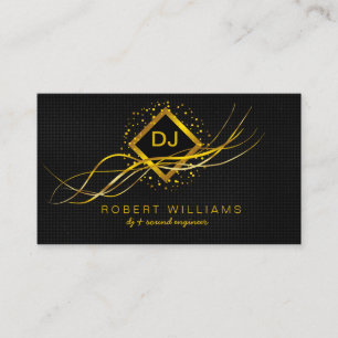 Tarjeta De Visita DJ Deejay Profesional Gold Faux Music Teacher