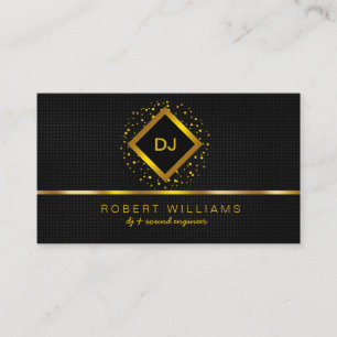 Tarjeta De Visita DJ Deejay Profesional Gold Faux Music Teacher